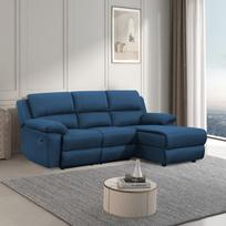 atsilenkimams - Kampinė sofa Home4you Berit RC, tamsiai mėlyna, dešininė, 214 x 160 cm x 98 cm - 2 nuotrauka
