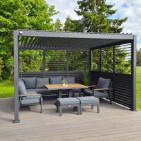 lauko baldai senukai - Lauko baldų komplektas Home4you Parker, pilkas, 8-9 vietų - 2 nuotrauka