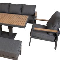 lauko baldai senukai - Lauko baldų komplektas Home4you Parker, pilkas, 8-9 vietų - 7 nuotrauka