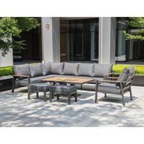 lauko baldai senukai - Lauko baldų komplektas Home4you Parker, pilkas, 8-9 vietų - 8 nuotrauka