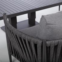 ermitazas stalai - Lauko baldų komplektas BRISTOL Stalas, sofa ir 2 kėdės Pilka - 6 nuotrauka