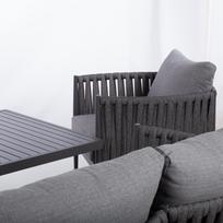 ermitazas stalai - Lauko baldų komplektas BRISTOL Stalas, sofa ir 2 kėdės Pilka - 7 nuotrauka
