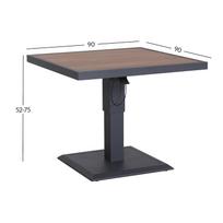 ermitazas stalai - Lauko stalas PARKER, pilkas (Grey), 90 x 90 x 52-75 cm - 5 nuotrauka