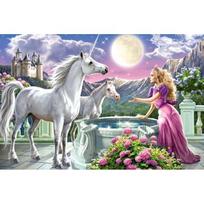 vienaragis delione - Castorland Puzzle Princess and Her Unicorns 120pcs - 2 nuotrauka