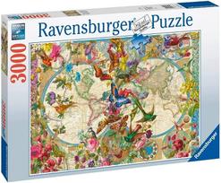 pasaulio zemelapis - Ravensburger Dėlionė Flora ir Fauna Pasaulio žemėlapis 3000 det. 17117 - 2 nuotrauka
