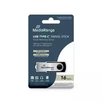 usb c flash drive - MediaRange MR1951 16GB USB Type-C Juodai-sidabrinė (Black/Silver) - 2 nuotrauka