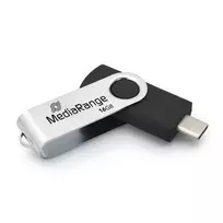 usb c flash drive - MediaRange MR1951 16GB USB Type-C Juodai-sidabrinė (Black/Silver) - 3 nuotrauka