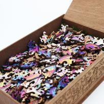 vienaragis delione - Fantasy Puzzles Unicorn Dėlionė Iš Medžio XL Dydis, 600 det. - 4 nuotrauka