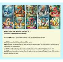 delione skaiciai - Fantasy Puzzles Lavinamoji Dėlionė Iš Medžio (Skaičių kolekcija nr. 1) (EN) - 2 nuotrauka
