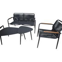 lauko suolas - Lauko baldų komplektas Home4you Nebo, pilkas, 4 vietų - 2 nuotrauka