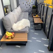 ermitazas stalai - Lauko baldų komplektas Home4You Malta, pilkas - 4 nuotrauka