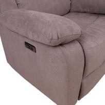 elektriniai foteliai - Atlošiamas krėslas Home4you Lowri 21727, pilkai ruda, 99 cm x 95 cm x 102 cm - 4 nuotrauka