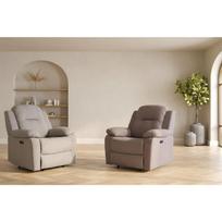 elektriniai foteliai - Atlošiamas krėslas Home4you Lowri 21726, pilkas, 99 cm x 95 cm x 102 cm - 2 nuotrauka