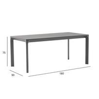 lauko stalai senukai - Lauko stalas Home4you Carves, antracito, 180 cm x 90 cm x 75 cm - 3 nuotrauka
