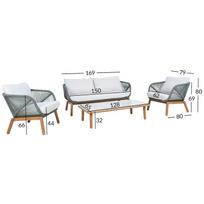 lauko baldai senukai - Lauko baldų komplektas TUXEDO Stalas, sofa ir 2 kėdės - 2 nuotrauka