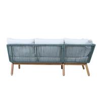lauko stalai senukai - Lauko baldų komplektas Home4you TUXEDO, kampinė sofa ir 2 stalai, balta/pilka (White/Grey) - 2 nuotrauka