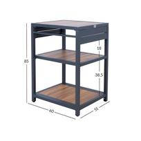 lauko virtuve - Lauko stalas Home4you Boden, ruda sp./juoda sp., 51 cm x 60 cm x 85 cm - 3 nuotrauka