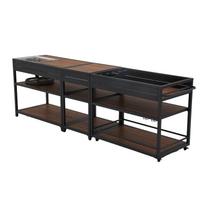 lauko virtuve - Lauko stalas Home4you Boden, ruda sp./juoda sp., 51 cm x 60 cm x 85 cm - 4 nuotrauka
