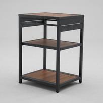 lauko virtuve - Lauko stalas Home4you Boden, ruda sp./juoda sp., 51 cm x 60 cm x 85 cm - 9 nuotrauka