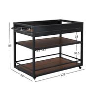 lauko virtuve - Lauko stalas Home4you Boden, ruda sp./juoda sp., 103 - 110 cm x 60 cm x 85 cm - 2 nuotrauka