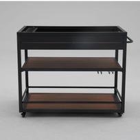 lauko virtuve - Lauko stalas Home4you Boden, ruda sp./juoda sp., 103 - 110 cm x 60 cm x 85 cm - 4 nuotrauka