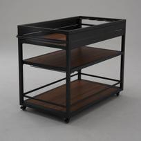 lauko virtuve - Lauko stalas Home4you Boden, ruda sp./juoda sp., 103 - 110 cm x 60 cm x 85 cm - 5 nuotrauka