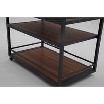 lauko virtuve - Lauko stalas Home4you Boden, ruda sp./juoda sp., 103 - 110 cm x 60 cm x 85 cm - 8 nuotrauka