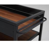 lauko virtuve - Lauko stalas Home4you Boden, ruda sp./juoda sp., 103 - 110 cm x 60 cm x 85 cm - 9 nuotrauka