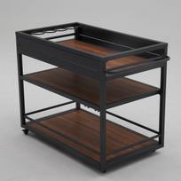 lauko virtuve - Lauko stalas Home4you Boden, ruda sp./juoda sp., 103 - 110 cm x 60 cm x 85 cm - 11 nuotrauka