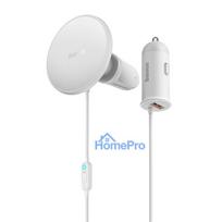 magsafe car holder - Baseus MagSafe 15W + USB-A 25W white (CW01) - 4 nuotrauka