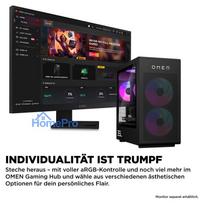 desktop pc - HP OMEN Desktop Gaming PC GT16-1173ng, AMD Ryzen 7 9800X3D, 64GB DDR4, 2TB SSD, Radeon 9700 XT 16GB, Juodas (Black) - 6 nuotrauka