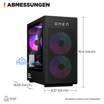 desktop pc - HP OMEN Desktop Gaming PC GT16-1173ng, AMD Ryzen 7 9800X3D, 64GB DDR4, 2TB SSD, Radeon 9700 XT 16GB, Juodas (Black) - 8 nuotrauka