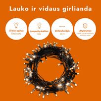kaledines lemputes - Lauko ir vidaus girlianda PROLED 50 m, juoda (Black) - 7 nuotrauka