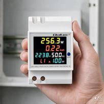energy - Qoltec 50977 Vienfazis 6-in-1 elektros suvartojimo skaitiklis ,  DIN bėgiui ,  230V ,  100A ,  LCD ,  CT ,  3P - 2 nuotrauka