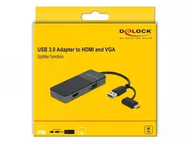 hdmi 2.1 kabelis - Delock USB 3.0 to 4K HDMI + VGA - 3 nuotrauka