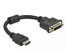 hdmi laidas 2m - Adapteris Delock DVI 24 5 pin female, HDMI male, 0.2 m, juoda - 2 nuotrauka