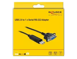usb adapteris rs232 - DeLOCK 66281 USB 2.0 Type-A iki RS-232 DB9 Adapteris Juodas (Black) - 3 nuotrauka