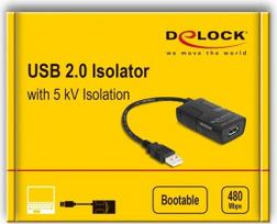 usb kistukas usb lizdas - DeLOCK USB 2.0 izoliatorius Type-A kištukas į lizdą 5 kV galvaninė izoliacija Juoda (Black) - 3 nuotrauka
