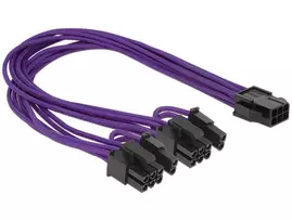 6pin 8pin - Kabelis Delock PCI Express 6 pin female to 2 x 8 pin male, 0.030 m - 2 nuotrauka