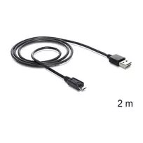 micro usb b 2 0 - Delock Cable USB / USB-micro Black 2m - 4 nuotrauka
