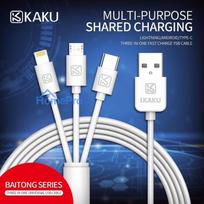 3.1 usb a to usb c - iKaku KSC-078 3in1 USB-A to Type-C / Lightning / Micro USB 1m White - 3 nuotrauka