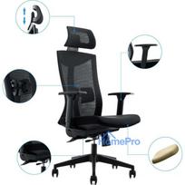senukai foteliai - Biuro kėdė Mozos Ergo-F Juoda (Black) - 5 nuotrauka