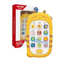 zaislinis telefonas - Huanger HE0536 žaislinis telefonas su įrašymo funkcija, geltonas (Yellow) - 2 nuotrauka