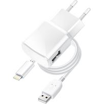 lightning to usb a cable - BlueStar TFK-TC-1100B Kelioninis įkroviklis 1A 5W USB-A + USB-A į Lightning laidas Baltas (White) - 2 nuotrauka