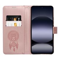redmi note 14 5g atverciamas deklas - MEZZO atverčiamas dėklas XIAOMI Redmi Note 14 PRO 5G / 14 PRO PLUS 5G Dreamcatcher Rožinė Auksinė (Rose Gold) - 3 nuotrauka