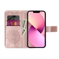 deklai samsung galaxy s23 - MEZZO knygų dėklas SAMSUNG S23 Ultra mandala rožinė auksinė - 8 nuotrauka