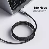 ikrovimo kabelis type 2 - Unitek C14110GY-2M USB-C įkrovimo kabelis 240W 2 m Sidabro sp./Juoda sp. (Silver/Black) - 6 nuotrauka