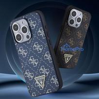 iphone 15 pro max deklas - Apple iPhone 14 Pro Guess 4G Triangle Metal Logo dėklas - Juodas (Black) - 2 nuotrauka