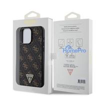 iphone 15 pro max deklas - Apple iPhone 14 Pro Guess 4G Triangle Metal Logo dėklas - Juodas (Black) - 3 nuotrauka