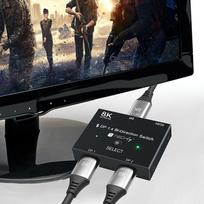 kabelia dp - Techly IDATA-DP-2DP-8KT DisplayPort 1.4 vaizdo signalo jungiklis 8K, dvikryptis - 4 nuotrauka